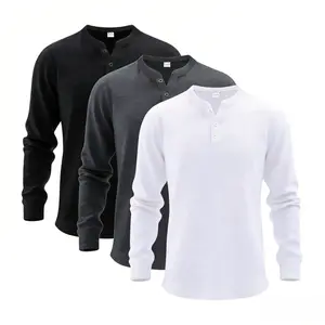 Men’s Henley Neck Sweatshirt Slim Fit Long Sleeve Half Button Front Casual Street Style Gym Workout Outdoor Soft Fleece Comfortable T-Shirt for Daily Wear cozy comfort Grunge Graphic Album natural hoodie summer spooky washed vintage