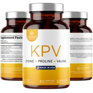 KPV Supplement Lysine-Proline-Valine Peptide Complex with BioPerine for Maximum Absorption, 500mcg per Serving, 30 Capsules