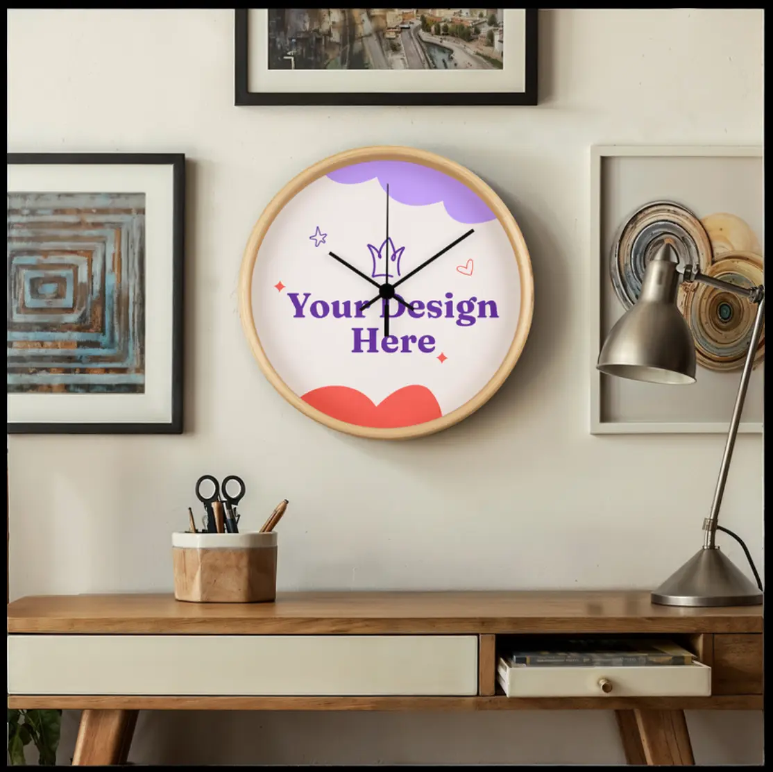 The Wood Frame 10" Clock with your favorite memory!