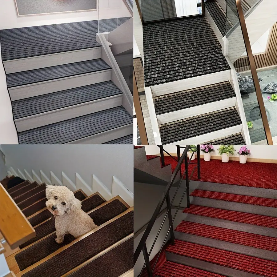 10-Pack Self-Adhesive Carpet/stair Mats, Non-Slip, Thick Durable Material, Multiple Colors, Suitable for Homes & Showrooms, Floor Cover