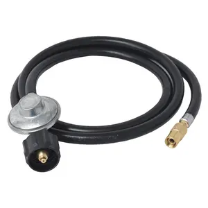 Flame King 6-FT Propane Adapter Hose & Regulator for 20LB Tank for 17"/22" Blackstone Tabletop Grill Griddle, Weather Resistant & Corrosion Resistant