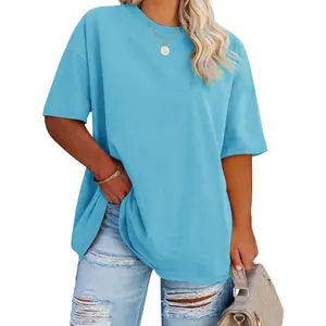 Imily Bela Women's Plus Size T Shirts Oversized Tees Summer Half Sleeve Crew Neck Tunic Tops