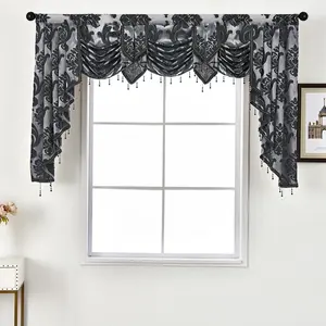American Vintage Curtain Head Modern Home Decor Multi-Color Embroidered Beaded Curtains for Living Room Bedroom Universal Tassel Decor Curtain 1pc