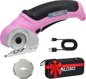 , Cardboard with Safety Lock 4.2V Mini Scissors for Felt Rug Box with Box Pink