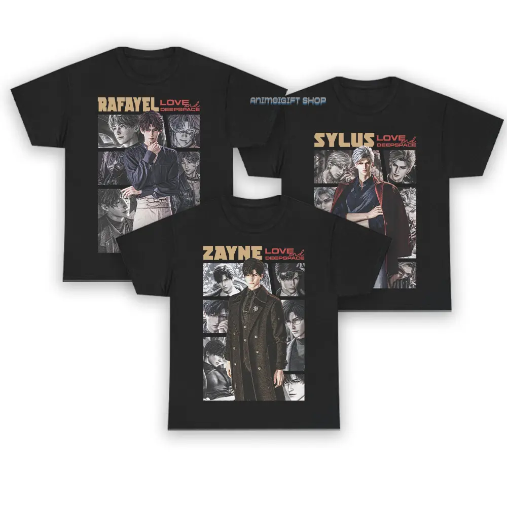 Zayne Sylus Xavier Rafayel Valko Caleb Love And Deepspace Girl Dinner Retro T-Shirt 100% Cotton Fabric Womenswear Gift For Fan
