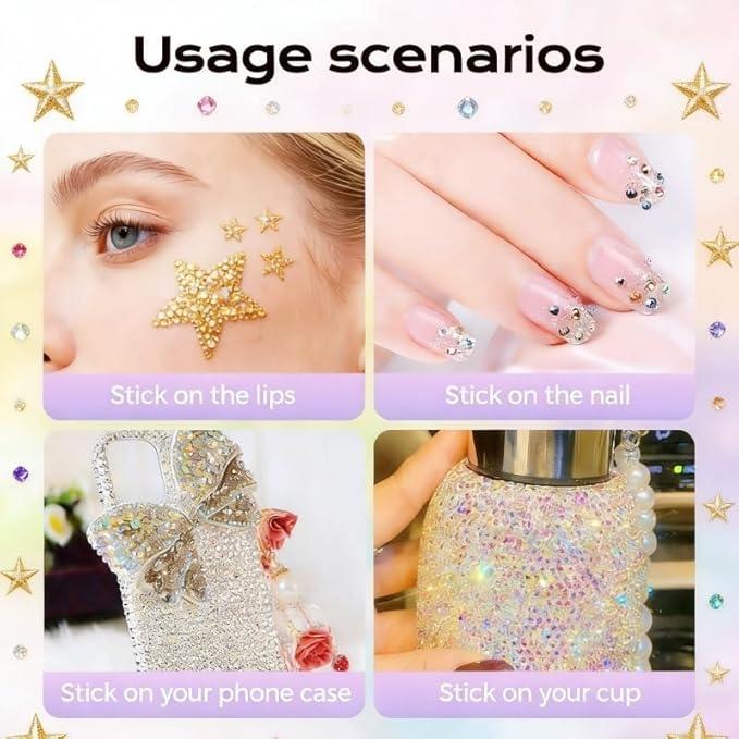 40000Pcs 40 Colors 3mm Jelly Rhinestones Kit for Bedazzling, Includes Tools & Tweezers, Flatback Resin Gems for DIY Crafting, Nail Art, Diamond Art, Phones Case & Makeup Supplies