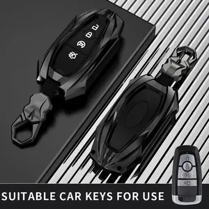 Durable Zinc Alloy Key Fob Cover for Ford Vehicles, Compatible with Maverick Focus Edge Explorer Expedition Mustang, Car Key Protector, Car Key Accessory
