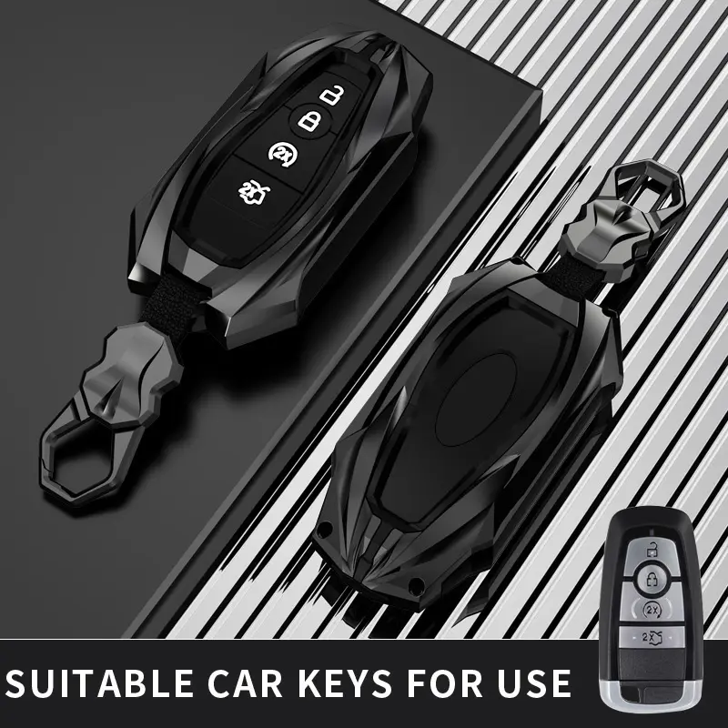 Durable Zinc Alloy Key Fob Cover for Ford Vehicles, Compatible with Maverick Focus Edge Explorer Expedition Mustang, Car Key Protector, Car Key Accessory, Key Fob Shell, Car Key Holder, Car Accessories, Key Covers