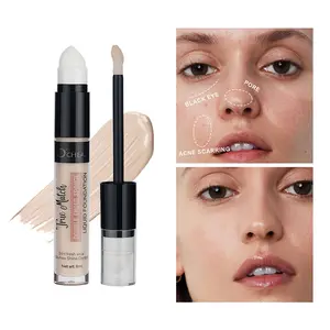 O'CHEAL Liquid Foundation Stick with Sponge Tip,Lightweight Creamy Texture Concealer Stick, Moisturizing & Non- cakey Makeup Stick for Women