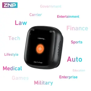 ZNP Z02 Smart AI Voice Recorder Badge Support AI Interactive Conversation Noise Cancelling One-Tap Recording AI Transcription Custom Display Alarm Reminder Lightweight Clip-on Design for Multi-Scenario Business Use ,Office Present