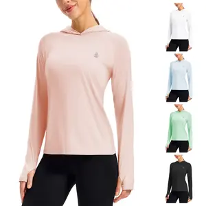 ASPO Women's UPF 50+ Sun Protection Hoodie Long Sleeve UV Shirt Lightweight Outdoor Hiking Fishing Athletic Hoodies