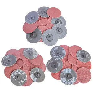 45 count 3" inch Sanding Discs Roll Lock Quick Change Disc R-Type Sandcloth Grinding Pad Abrasive Disc 40#/60#/80# Brown