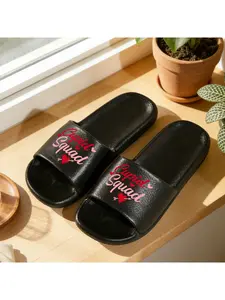 1 Pair Cupid Squad Printed Plus-size Slippers, Home Slippers, Soft-soled Sandals, Couple Slippers, Fashionable Slippers, All-season Sandals, Ideal for Home and Beach, Unisex, Housewarming Gift., Women Shoes