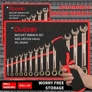 OUDISI Ratchet Wrench Kit, 6mm-24mm Metric Sizes, High Torque Performance, Durable Structure, Car Tools with Storage Bag for Home & Automotive Tasks