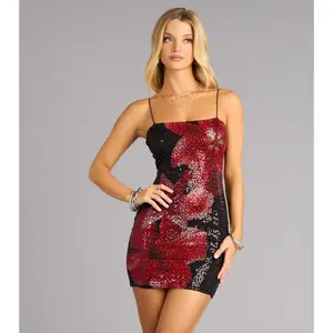 Flirty In Floral Sequin Mini Dress