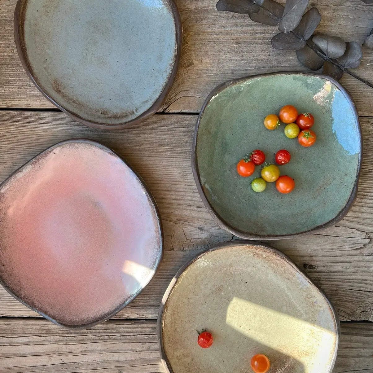 Handmade dessert plates, rustic pottery, handmade ceramic plates, small ceramic plates