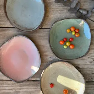 Handmade dessert plates, rustic pottery, handmade ceramic plates, small ceramic plates