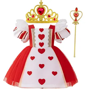02 ( Dress + all accessories) Queen of Hearts in Wonderland imposing girl's party costume children's dress princess dress