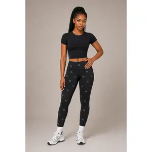 Women's KYNDEO Formline Skinny Leggings - Noir Monogram, Polyester-Spandex Fabric
