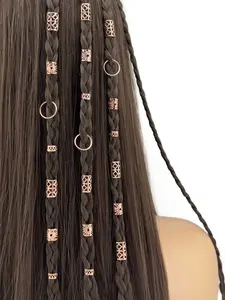 80pcs Dreadlock Hair Beads - Stylish Alloy Hair Accessories Loc Hair Jewelry for Braids for Girls and Women