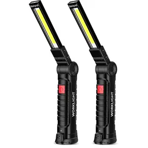 Rechargeable Foldable Flashlight for Men Father's Day Gift, Summer COB+LED Magnetic Torch Inspection Lamp, Work Light, Outdoor Portable LED Lights for Camping Desk, Outdoor Travel Camping Supplies, LED Lights