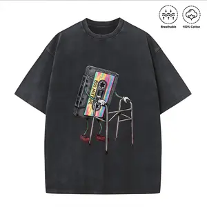 Washed T-shirt Funny Retro Cassette Tape Shirt, Cassette Tape 80s Shirt, Vintage Music Lover Gift, 80s 90s Humor Tee, Old Cassette Tape Graphic Shirt