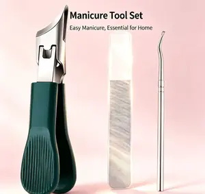 Three-in-One Precision Toe Clippers Set - Strength Design, Eagle Beak-shaped Chamfered Nail Clippers. Multi-functional Large Opening Splash-Proof Home Nail Clippers Set, Suitable for Home Use
