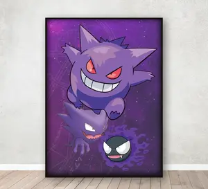 Gengar Poster, Anime Tapestry in Japanese Style, Unframed Wall Art for Bedroom, Otaku Aesthetic Home Decor