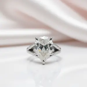 5.0 Ct Pear Cut Diamond Option Solitaire Engagement Ring