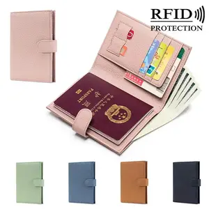 Men Women RFID ANTI Blocking Travel Passport Covers Holder Case with Hasp Passport Wallet Case Travel Accessories Bag