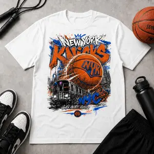 Vintage New York Basketball Shirt, Retro NYC Hoops Graphic Tee, Subway Graffiti Sports T-Shirt, Game Day Streetwear, Basketball Lover Gift