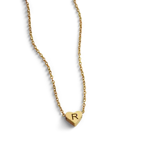 Dainty Heart Initial Necklace