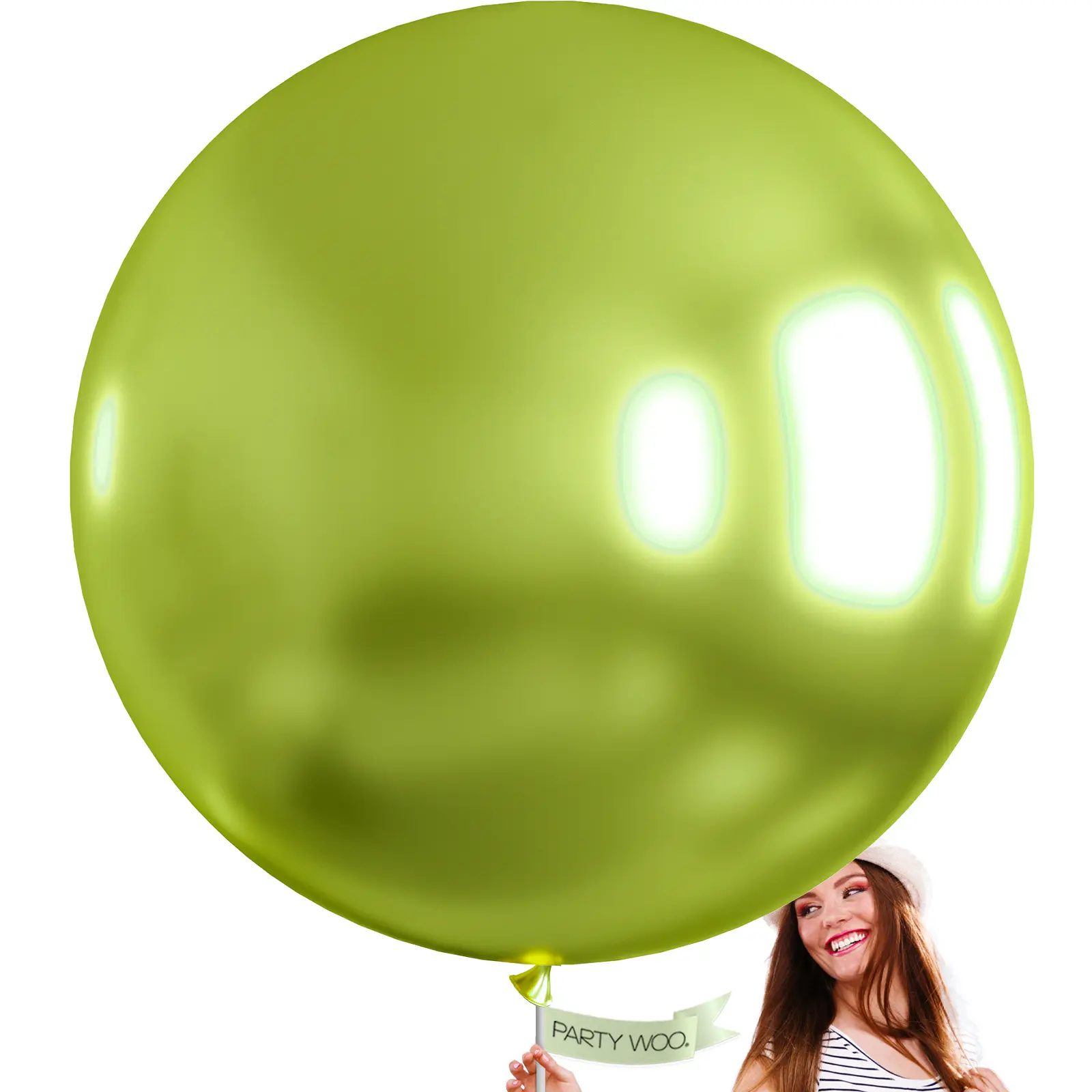 Green Metallic Giant Balloons, 4 pcs 36 Inch Balloons for Party Decorations