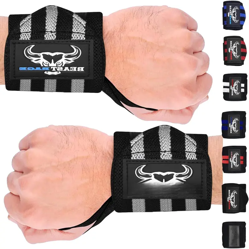 Wrist Wraps for Weightlifting - Adjustable Lifting Straps With Thumb Loop for Enhanced Gym Support, Powerlifting, Bodybuilding and Workout