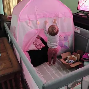 Kids' Party Play Tent | Pink Princess Castle w/ Flower Design | Unisex Role-Play Fun | Holiday Gift | No Accessories or Lights