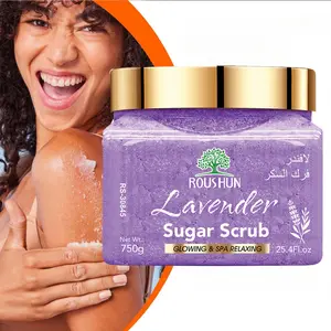 ROUSHUN lavender sugar scrub Large capacity family pack Body Exfoliator body scrub gently and deeply cleanses the skin
