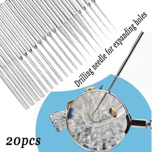 20PCS Extended Grinding Needle Diamond Drilling Needle,5 Different Shapes of Diamond Drill Bits, 1/ 8 Inch Handle Diamond Grinding Tool, Suitable for Rotating Tools kit Hand Tool Kit Multifunctional Set