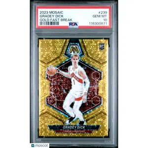 2023 Panini Mosaic Gradey Dick Gold Fast Break /10 Rookie