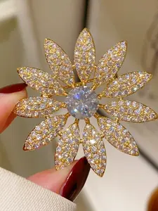 Vintage Sunflower Creative Brooch Pin, Women's Collar Flower Decor, Valentine's Day Gift, Mother's Day Present, Fashion Versatile Accessory