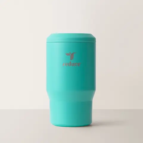 Reduce 4-in-1 Adjustable Insulated Beverage Holder with Lid - Stainless Steel Portable Kitchenware, Fits Cans, Bottles, Tumblers, Multiple Cup Sizes, Keeps Drinks Colder Longer, Maintains Cold Temperature for Home/Travel