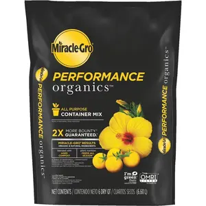 Miracle-Gro Performance Organics All Purpose Container Mix 6 Quart with 2X More Bounty Guarantee Organic Natural Ingredients