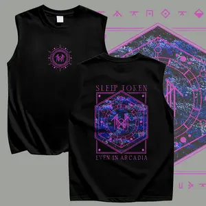 Unisex Sleep Token Even In Arcadia Hexagon Print Sleeveless Tank Top