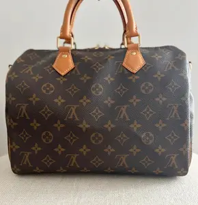Pre-owned Louis Vuitton Coated Canvas & Vachetta Crossbody Bags Speedy 30 Bandoluliere Monogram