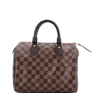 Pre-owned Louis Vuitton Canvas Coated Top Handle Bags Speedy Handbag Damier 25 by Rebag