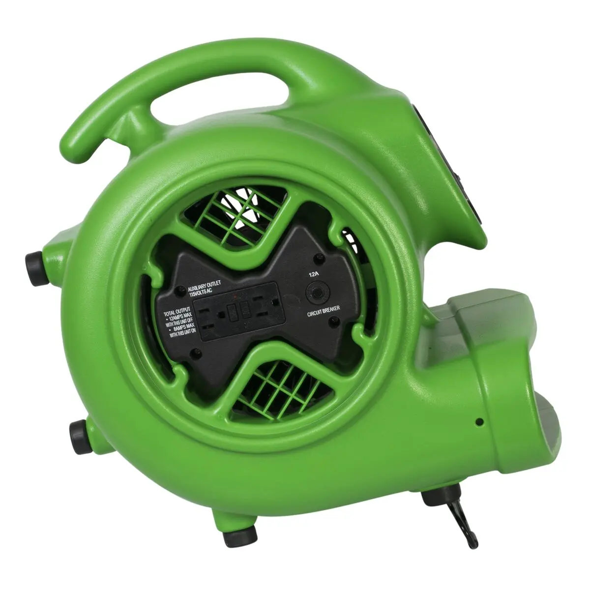 212 MAIN Xpower X-600A-Green 0.33 HP 2400 CFM 3-Speed Air Mover, Carpet Dryer, Floor Fan Blower with Built-in GFCI Power Outlets, Green, High Speed Blower, Lightweight Blower