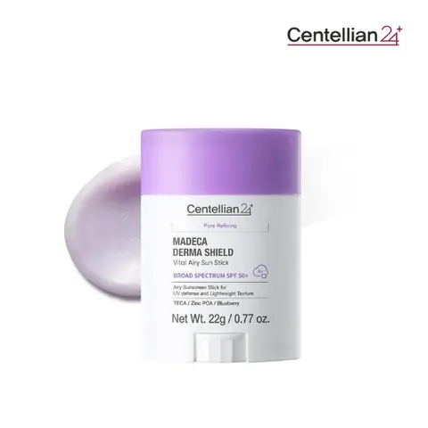 [NEW] [Centellian24] Madeca Derma Shield Vital Airy Sun Stick (OTC) 22g | Pore-Blurring Primer Effect | Oil-Control & Matte Finish with Cica & Sebum Care | Korean Skincare, Korean Sunscreen, Oily Skin