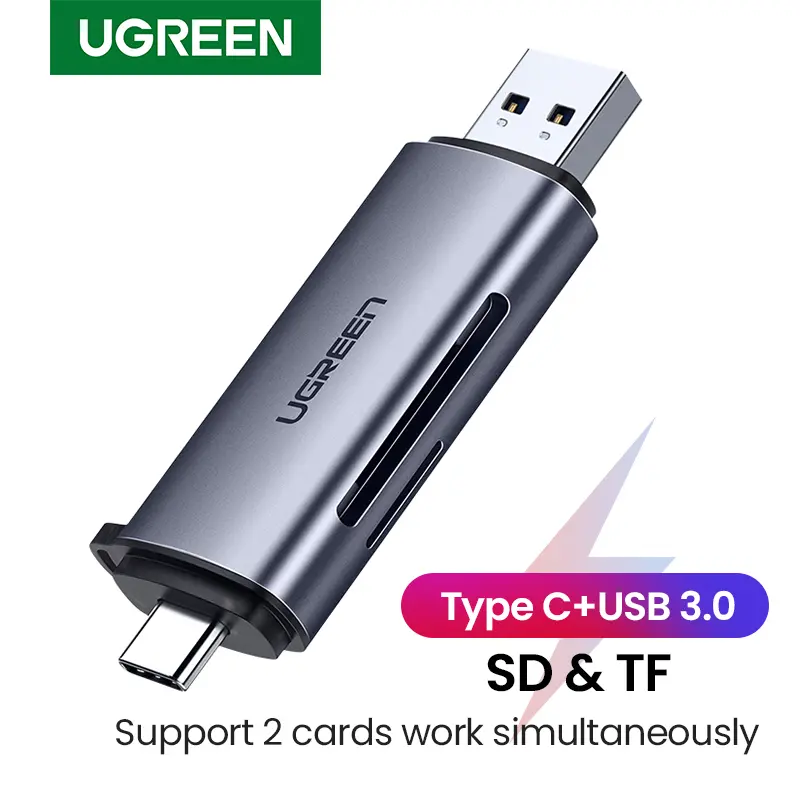UGREEN SD Card Reader, USB C USB 3.0 Micro SD Card Reader for SD SDHC SDXC MicroSD Compatible with iPhone 17 16 15 Pro Max Samsung Android Computer PC（SD Card Not Included）-Summer Sale tiktokshopbacktoschool