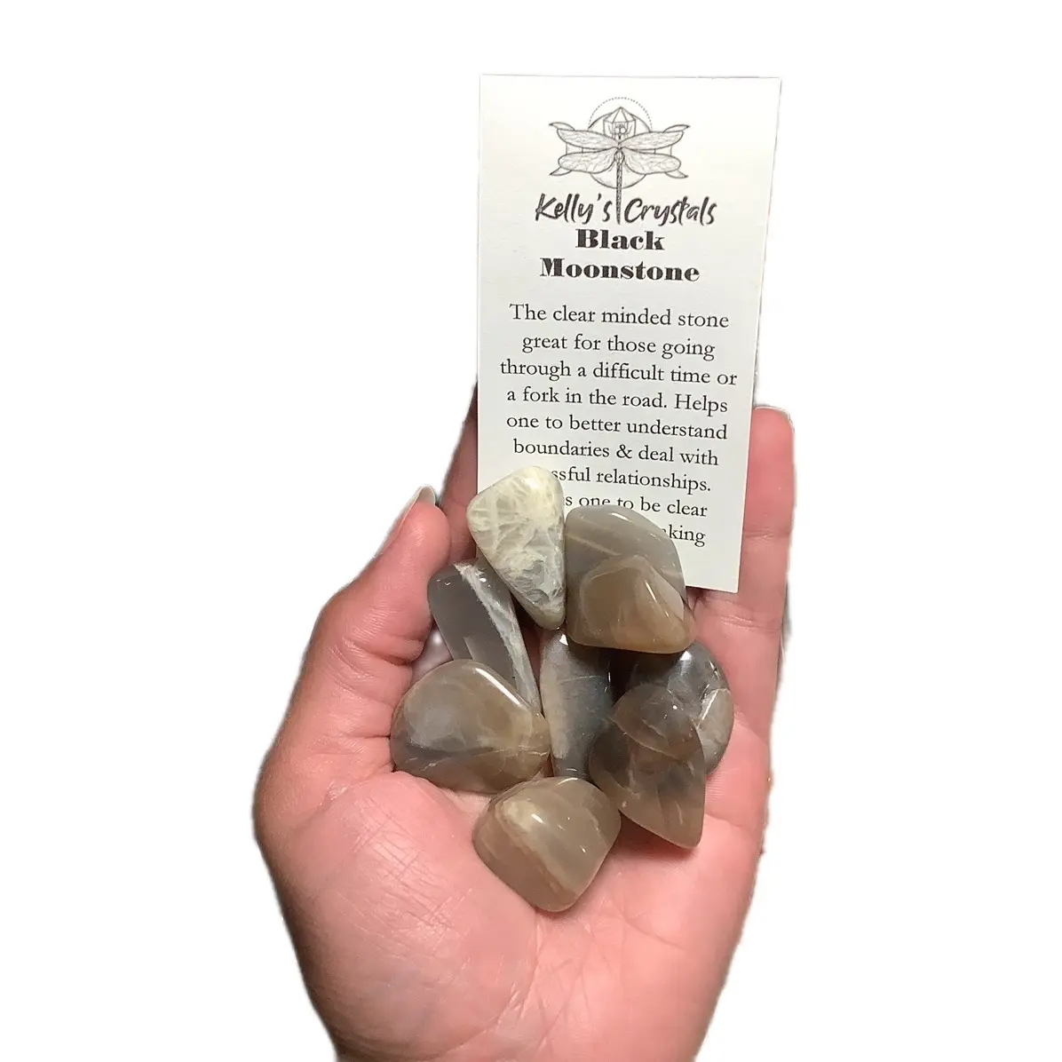 Black Moonstone Tumble Stone for Clarity and Decision Making - Perfect Gift for Difficult Times