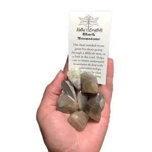 Black Moonstone Tumble Stone for Clarity and Decision Making - Perfect Gift for Difficult Times