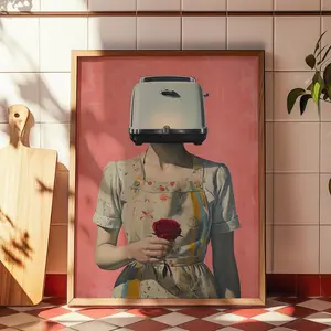 Surreal Funky Portrait Wall Art, Maximalist Colorful Body Illustration Print, Trippy Eclectic Art Poster, Vibrant Room Decor, Unframed